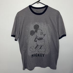 Mickey Mouse Mens Graphic Disney T Shirt Gray Short Sleeve Medium Spell Out VGC